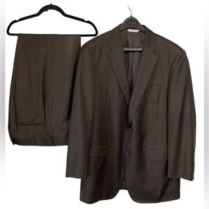 SAMUEL SOHN Brown Wool Suit Set EXTRA LONG.